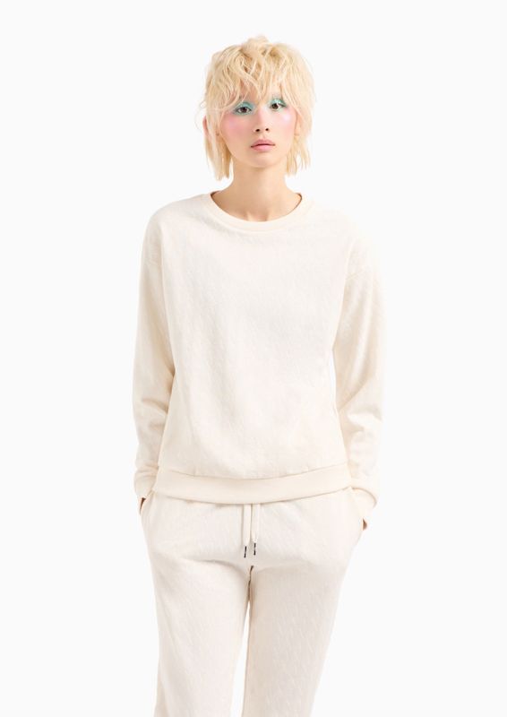 Armani Exchange - Terry Sweatshirt - Beige - Katoen - Lange Mouwen