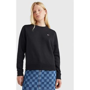 Tommy Jeansvoor vrouwen. DW0DW09227 Pullover Regular Fleece C Neck Zwart (3XL), Casual, Katoen, Lange mouwen, Biologisch katoen, Duurzaam