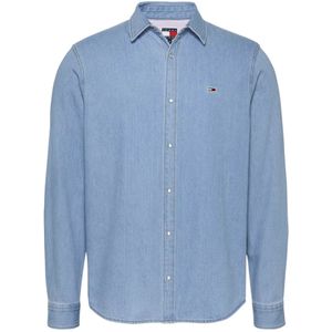 Overhemd - Denim - Effen - Lange Mouw - Regular Fit