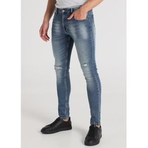 Six Valvesvoor mannen. 500141530 Jeans Premium Super skinny fit blauw (29), Casual, Katoen, Denim
