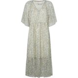 Pepe Jeans - May - Jurk - Ecru - 3/4 Lengte - V-hals - Ruches