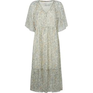 Pepe Jeans - May - Jurk - Ecru - 3/4 Lengte - V-hals - Ruches