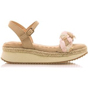 MTNGvoor vrouwen/meisjes. 48754 Silvana beige sandalen (38), Stof, Plat, Gesp, Casual, kinderkleding