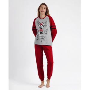 Disneyvoor vrouwen. 60558-0-000106 Mickey Shadows pyjama lange mouw grijs (XL), Homewear, Katoen, Polyester, Lange mouwen