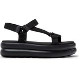 Camper - Pelotas Flota - Leren Sandalen - Zwart - Klittenband - 5 tot 8 cm Hakhoogte