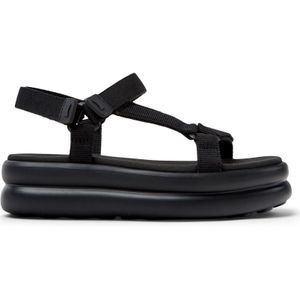 Camper - Pelotas Flota - Leren Sandalen - Zwart - Klittenband - 5 tot 8 cm Hakhoogte