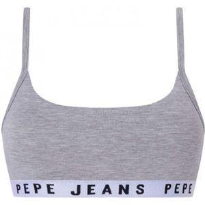 Pepe Jeansvoor vrouwen. PLU10919 Bralette Sportbeha Logo Grijs (XS), Homewear, Modaal