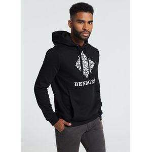 Bendorffvoor mannen. 860075121 Hoodie 132224 Zwart (S), Casual, Katoen, Klassiek, Lange mouwen