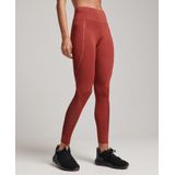 Superdryvoor vrouwen. WS311639A Strakke legging lang mesh Active rood (6 = 34), Sportief, Meerdere sporten, Gerecycled polyester, Duurzaam