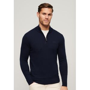 Superdryvoor mannen. M6110588A Baker hals en navy kasjmier trui (M), Casual, Acryl, Lange mouwen, Marineblauw