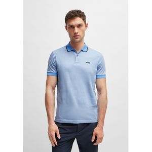 BOSSvoor mannen. 50519771 Paddy blauw poloshirt (M), Casual, Katoen, Korte mouwen