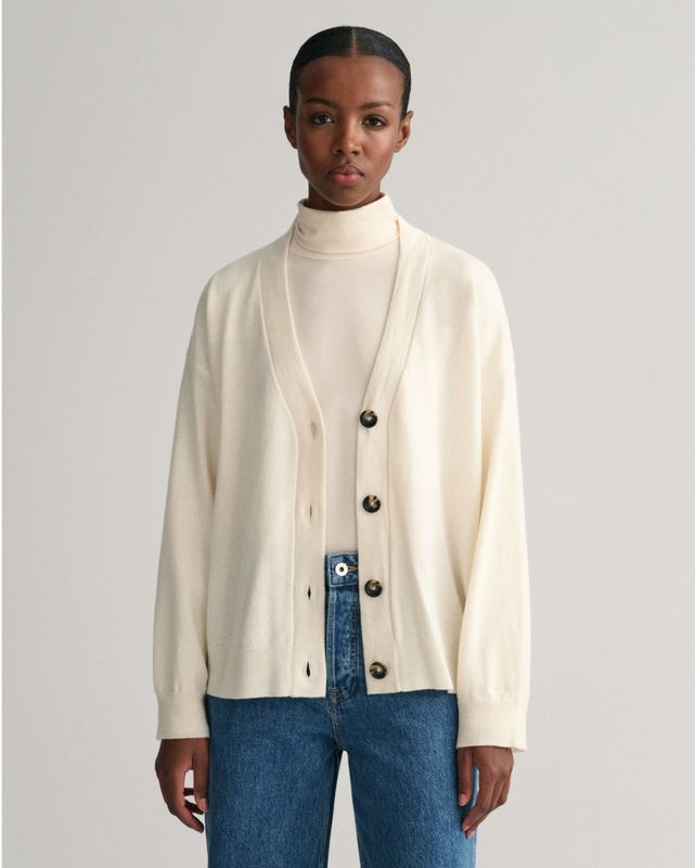 Gantvoor vrouwen. 4802118 Zeer fijn marineblauw vest van schapenwol (M), Casual