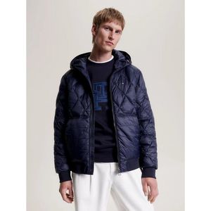 Tommy Hilfigervoor mannen. MW0MW32766 Warme gewatteerde jas marine (M), Casual, Lange mouwen, Duurzaam, Gerecycled nylon, Marineblauw