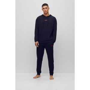 HUGOvoor mannen. 50505152 Marine Gekoppelde Pyjama (S), Homewear, Katoen, Lange mouwen, Marineblauw