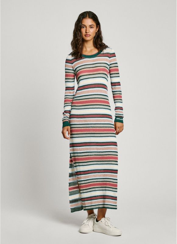 Pepe Jeans - PL953711 - Midi-jurk - Veelkleurig - Lange Mouwen