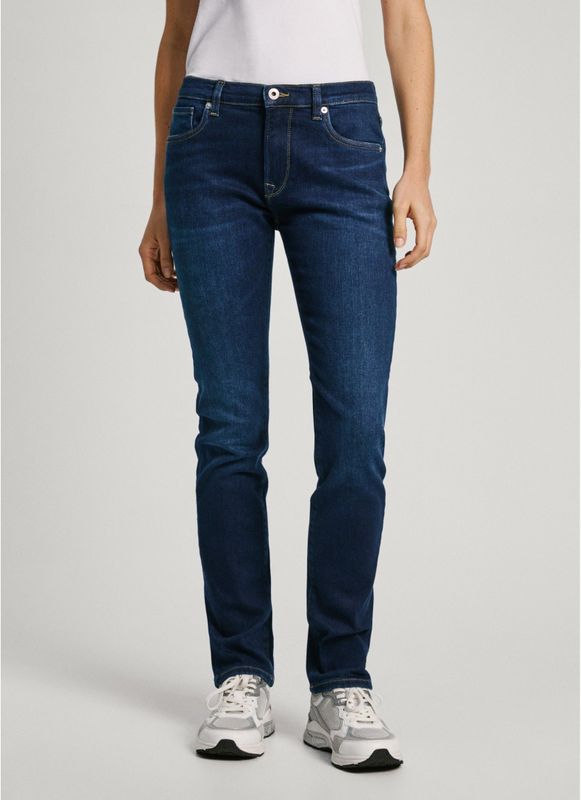 Pepe Jeans - PL204589CU1 - Slim Jeans - Marineblauw - Casual - Katoen