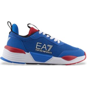 EA7unisex voor kinderen. 7Y000006_AF11987 Ace Runner schoenen blauw (33), Plat, Veters, Casual, kinderkleding