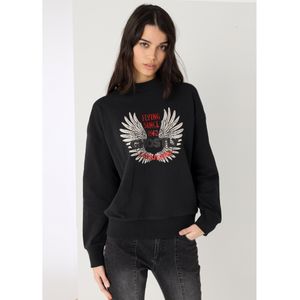 Lois Jeansvoor vrouwen. 464572558 Grafisch sweatshirt zonder capuchon zwart (S), Casual, Katoen