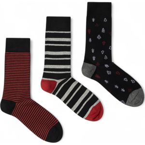Pepe Jeansvoor mannen. PMU30072 3 paar kerstboomsokken zwart (M-L), Homewear, Katoen