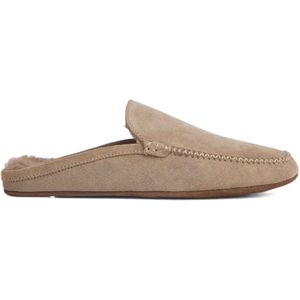 Hackett Londonvoor mannen. HMS21335 Home Muiltjes beige leer (45), Bruin, Plat, Geen, Homewear