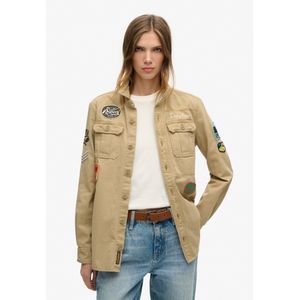 Superdryvoor vrouwen. W4010437A Beige scoutshirt (L), Casual, Katoen, Lange mouwen