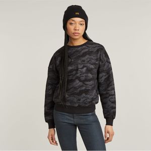 G-Starvoor vrouwen. D25169-D865-G900 Sweater Kant AOP Los zwart (XL), Casual, Biologisch katoen, Duurzaam