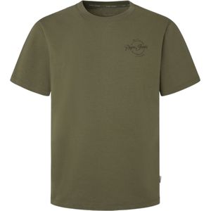 Pepe Jeansvoor mannen. PM509643 Silvio groen T-shirt (M), Casual, Korte mouwen, Biologisch katoen, Duurzaam