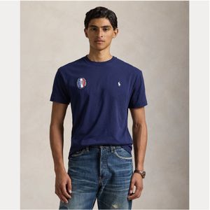 Polo Ralph Laurenvoor mannen. 710944674001 Klassiek Frankrijk T-shirt blauw (M), Casual, Katoen, Korte mouwen