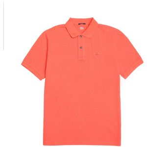 C.P. Companyvoor mannen. 18CMPL180A110300R Koraal poloshirt korte mouw (L), Casual, Oranje, Katoen, Korte mouwen