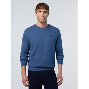 North Sailsvoor mannen. 699773 Trui met ronde hals 12 Gg blauw (L), Casual, Biologisch katoen, Duurzaam