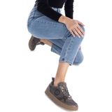 Carmela - 16180801 - Leren Sportschoenen - Beige - Plat - Veters - Casual