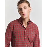 Gantvoor mannen. 3250002 Klassiek poplin overhemd met marine ruit Regular Fit (M), Casual, Katoen, Lange mouwen, Marineblauw