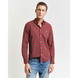 Gantvoor mannen. 3250002 Klassiek poplin overhemd met marine ruit Regular Fit (M), Casual, Katoen, Lange mouwen, Marineblauw