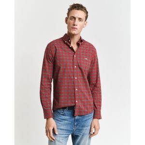 Gantvoor mannen. 3250002 Klassiek poplin overhemd met marine ruit Regular Fit (M), Casual, Katoen, Lange mouwen, Marineblauw