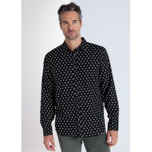 Bendorffvoor mannen. 840395273 Shirt met lange mouwen en zwarte miniprint (S), Casual, Viscose