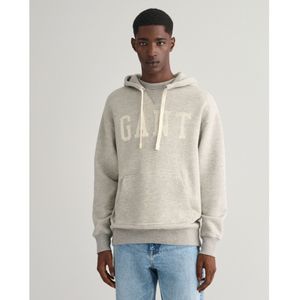 Gantvoor mannen. 2054026 Hoodie Grafisch Gemêleerd grijs (M), Casual, Katoen