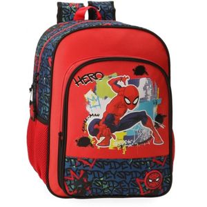 Disneyunisex voor kinderen. 29324D1 Spiderman rugzak twee compartimenten aanpasbaar aan trolley rood (OSFA), Casual, Polyester, kinderkledin