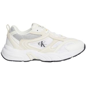 Calvin Klein Jeansvoor vrouwen. YW0YW00891 Reto tennis wit leren sportschoenen (41), Leer, Beige, Plat, Veters, Casual