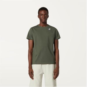 K-wayvoor mannen. K007JE0 T-shirt Edouard groen (L), Casual, Katoen, Korte mouwen