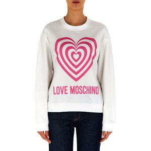 Love Moschino Dames Regular Fit Roundneck Sweatshirt, wit (optical white), 42