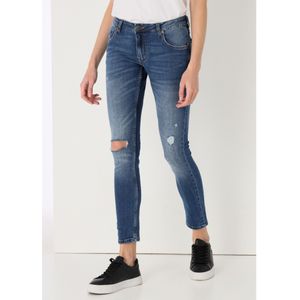 Lois Jeansvoor vrouwen. 201162634 Jeans blauw gescheurde details (26), Casual, Katoen, Denim