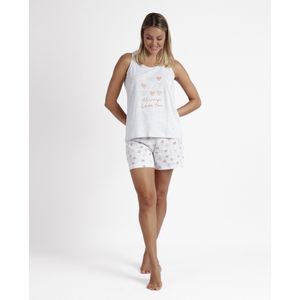 Admasvoor vrouwen. 62034-0-000106 Mouwloze pyjama Always Love You grijs (M), Homewear, Katoen, Mouwloos / spaghettibandjes