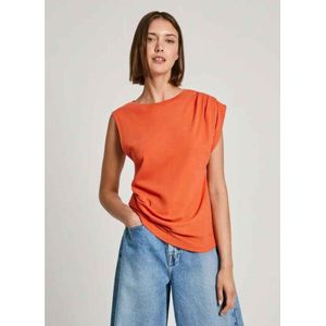 Pepe Jeansvoor vrouwen. PL505960 Fleurine oranje T-shirt (S), Casual, Katoen, Korte mouwen, Duurzaam