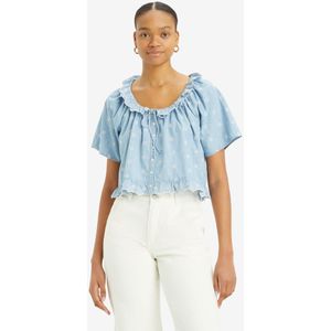 Levi'svoor vrouwen. A8675-0011 Lyka blauwe blouse (XS), Casual, Katoen, Korte mouwen