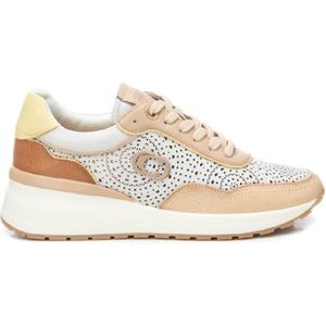 Carmela - 16227202 - Damestrainer - Beige - Leer - Vetersluiting