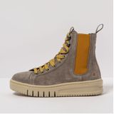 Artunisex. 11779S1BM003_5BM Taupe leren enkellaarsjes (44), Leer, Plat, 1 tot 3 cm, Veters, Casual, Grijs