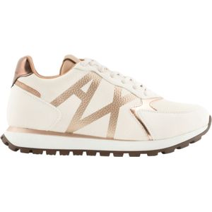 Armani Exchangevoor vrouwen. XDX139XV733K624 Veterschoenen Wit (38), Beige, Plat, Casual