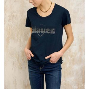 Blauer - 25SBLDH02372 - T-shirt - Marineblauw - Katoen - Korte Mouwen