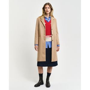 Gantvoor vrouwen. 4751128 Classic Tailored Fit beige wollen jas (S), Casual