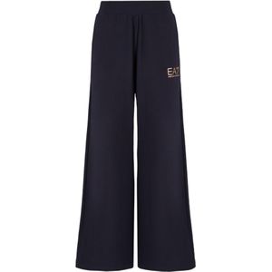 EA7voor vrouwen. 6DTP60_TJVHZ Marine uitlopende trainingsbroek (XXL), Casual, Sportief, Katoen, Meerdere sporten, Marineblauw